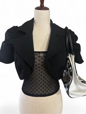 Bisou Bisou Black Gothic Cropped Small Bolero Jacket